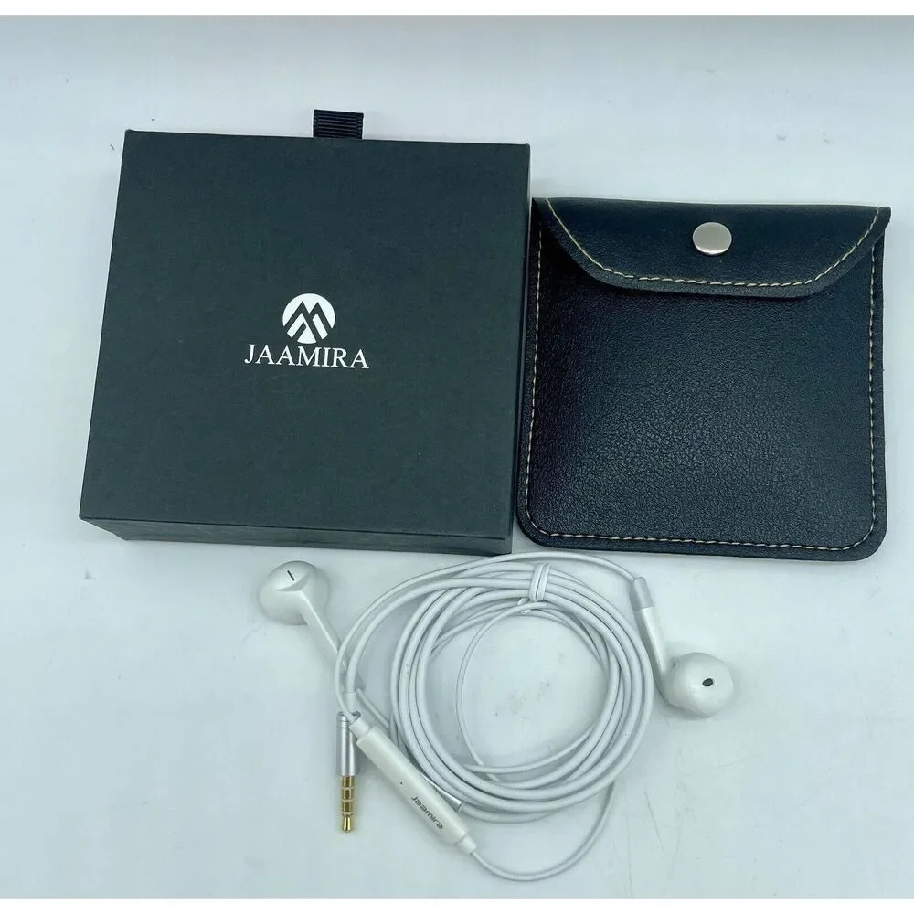 JAAMIRA Wired Earbuds In Ear Headphones with Microphone JR-EM690W‎ White 3.5mm